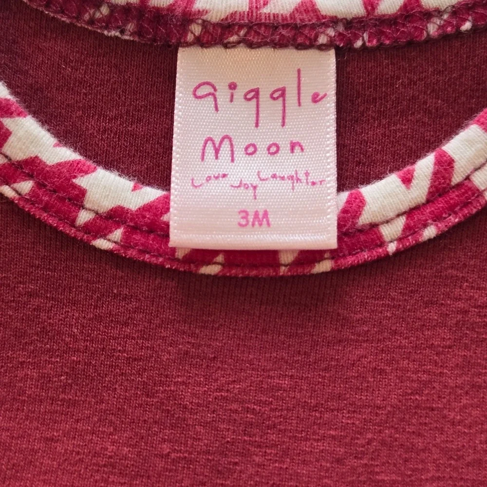 Giggle Moon Christmas Dress and Shorts Happy Holly Daze 3M‎ Red Velour Baby Girl
